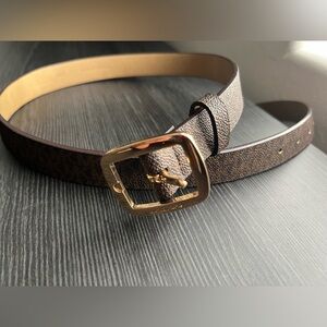 Like New!!! Michael Kors Textured Brown Belt with Gold-Tone Buckle